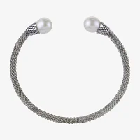 9-9.5Mm Cultured Freshwater Pearl Sterling Silver Cuff Bracelet