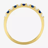 Womens Lab Created Gemstone 10K Gold Band