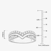 Womens 1/2 CT. T.W. Natural White Diamond 10K Gold Chevron Wedding Band