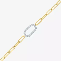 Yes, Please! (G-H / I1-I2) 14K Gold Over Silver 8 Inch Paperclip Chain Bracelet