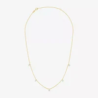 Diamond Addiction (G-H / I1-I2) Womens 1/10 CT. T.W. Lab Grown White Diamond 14K Gold Over Silver Round Strand Necklace