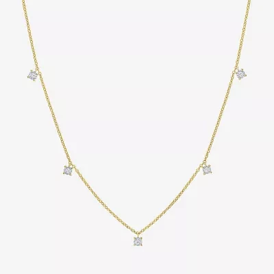 Diamond Addiction (G-H / I1-I2) Womens 1/10 CT. T.W. Lab Grown White Diamond 14K Gold Over Silver Round Strand Necklace