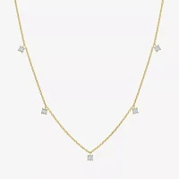 Diamond Addiction (G-H / I1-I2) Womens 1/10 CT. T.W. Lab Grown White Diamond 14K Gold Over Silver Round Strand Necklace