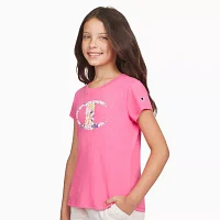 Champion Big Girls Crew Neck Short Sleeve Graphic T-Shirt