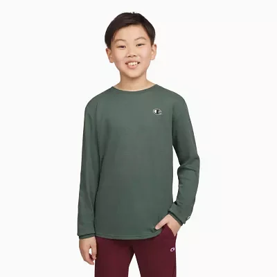 Champion Big Boys Crew Neck Long Sleeve T-Shirt