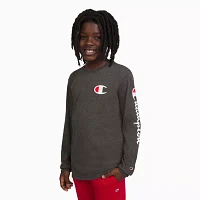 Champion Big Boys Crew Neck Long Sleeve T-Shirt