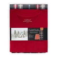 Cuddl Duds Mens Fleece Crew Neck Long Sleeve 2-pc. Pant Pajama Set