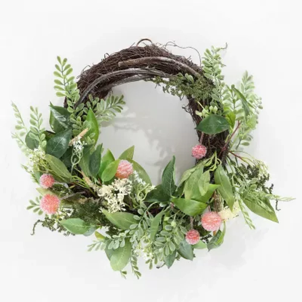 Safavieh Sweetgum & Mandarin Semi Wreath