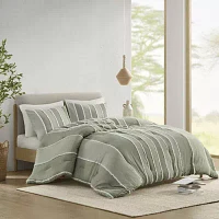 INK+IVY Shay Striped Cotton 3-pc. Midweight Comforter Set