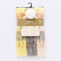 Mixit Chenille Beanie  And Buffalo Scarf Set 2-pc. Cold Weather