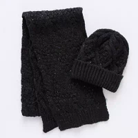 Mixit Diamond Cable Beanie Scarf With Beanie 2-pc. Cold Weather Set