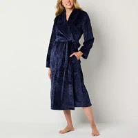 Liz Claiborne Womens Fleece Long Sleeve Length Robe