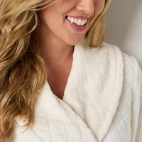 Liz Claiborne Womens Fleece Long Sleeve Long Length Robe