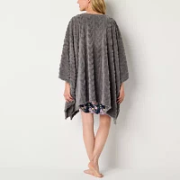 Liz Claiborne Poncho Womens Fleece Long Sleeve Mid Length Robe