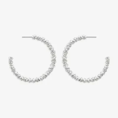 Bold Elements Silver Tone Hoop Earrings