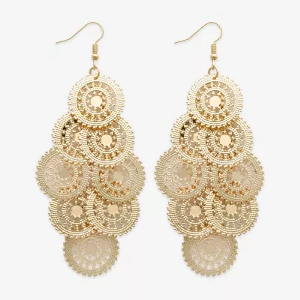 Bold Elements Gold Tone Drop Earrings