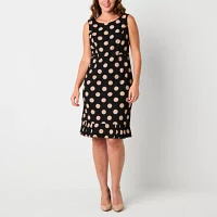 Maya Brooke Womens Dots Jacket Dress