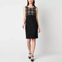 Danny & Nicole Womens Plaid Jacket Dress