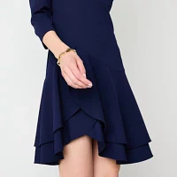 Danny & Nicole Womens 3/4 Sleeve Fit + Flare Dress