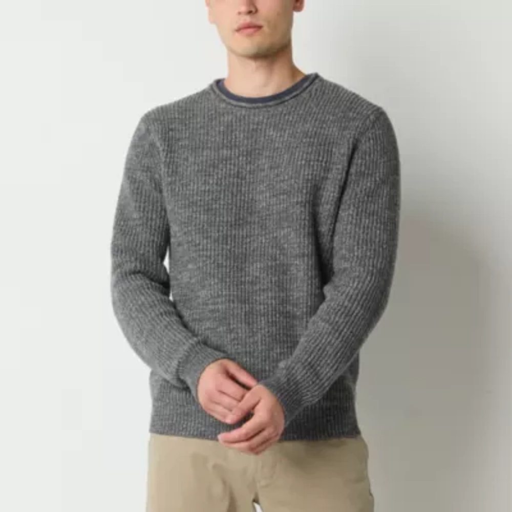 mutual weave Mens Crew Neck Long Sleeve Pullover Sweater