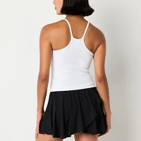Arizona Womens Juniors V Neck Sleeveless Seamless Tank Top