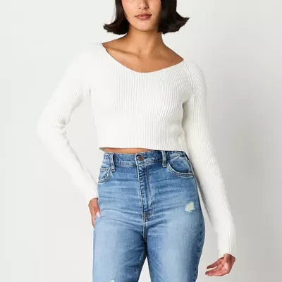 Forever 21 Juniors Womens V Neck Long Sleeve Pullover Sweater