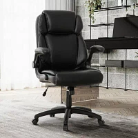 Sealy Atlas Bonded Ergonomic Design Adjustable Height Office Chair in Black