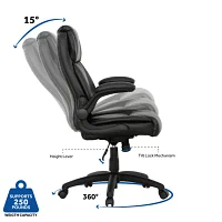 Sealy Atlas Bonded Ergonomic Design Adjustable Height Office Chair in Black