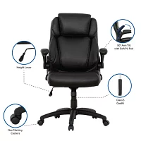 Sealy Atlas Bonded Ergonomic Design Adjustable Height Office Chair in Black