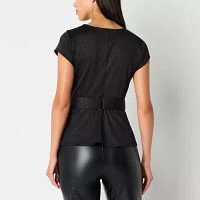 Bold Elements Womens Crew Neck Short Sleeve Peplum Top