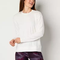 Xersion Womens Soft French Terry Crew Neck Long Sleeve Sweatshirt