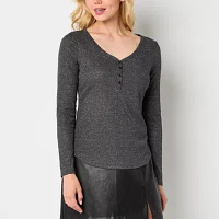 a.n.a Womens Long Sleeve Henley Shirt