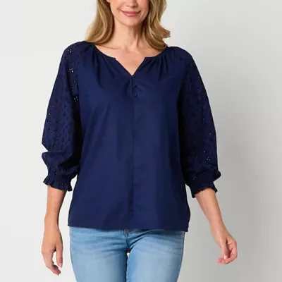 St. John's Bay Womens V Neck Blouse