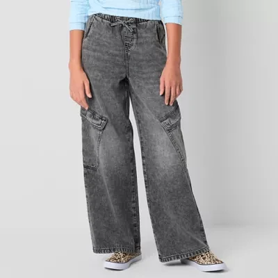 Thereabouts Little & Big Girls Cargo Wide Leg Jean