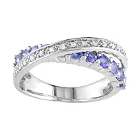 Sterling Silver Tanzanite & Diamond-Accent Ring