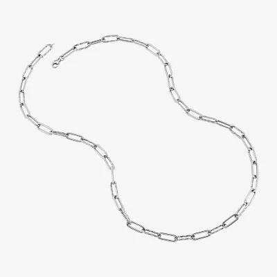 Made Italy Womens 22 Inch 14K Gold Link Necklace Paperclip