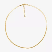 Made in Italy 14K Gold 16 - 18 Inch Solid Herringbone Chain Necklace