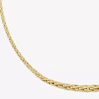 Made in Italy 18K Gold 16 1/2 Inch Hollow Wheat Chain Necklace