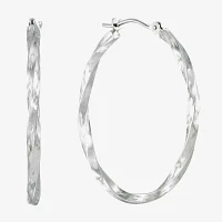 Twist Hoop Earrings 14K White Gold