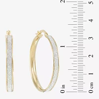 14K Gold Glitter Hoop Earrings