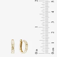 Diamond-Cut 14K Yellow Gold 12.35mm Hinged Hoop Earrings