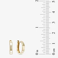 14K Gold 12.35mm Hinged Square-Edge Hoop Earrings