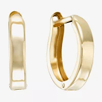 14K Gold 12.35mm Hinged Square-Edge Hoop Earrings