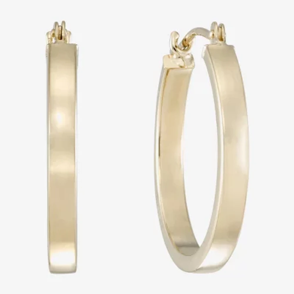 14K Yellow Gold 19.9mm Flat Hoop Earrings