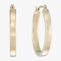 14K Yellow Gold 19.9mm Flat Hoop Earrings