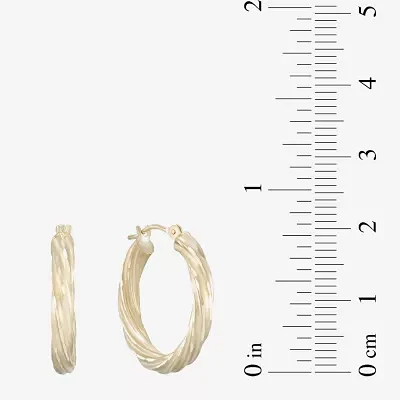 Diamond-Cut 14K Yellow Gold 15mm Twisted Hoop Earrings