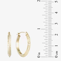 Diamond-Cut 14K Yellow Gold 22.95mm Knife-Edge Hoop Earrings