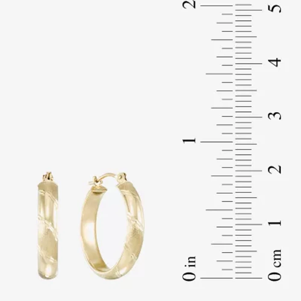 Laser-Cut 14K Yellow Gold 15mm Hoop Earrings