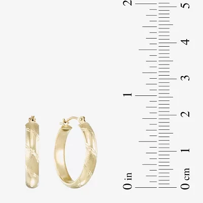 Laser-Cut 14K Yellow Gold 15mm Hoop Earrings