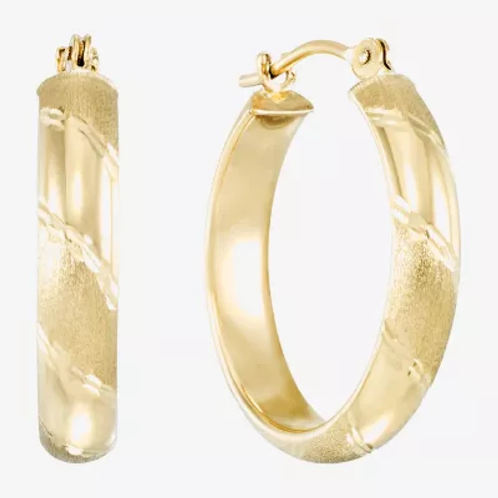 Laser-Cut 14K Yellow Gold 15mm Hoop Earrings